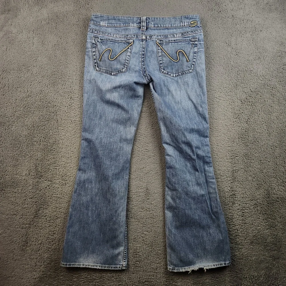 Vintage Silver Jean Co Jeans Womens 12/14 W32 Low Rise Hip Hug Bootcut Flare Y2K